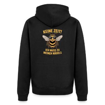 Abeilles pas le temps que j’ai d’aller chez mes filles apicultrices - Veste à capuche bio Premium Unisexe - noir - Dos - Nico (187cm)