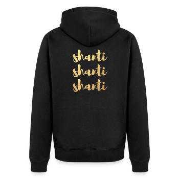 Or Shanti Méditation Namaste Yoga Manuscrit om - Veste à capuche bio Premium Unisexe - noir - Dos - Nico (187cm)