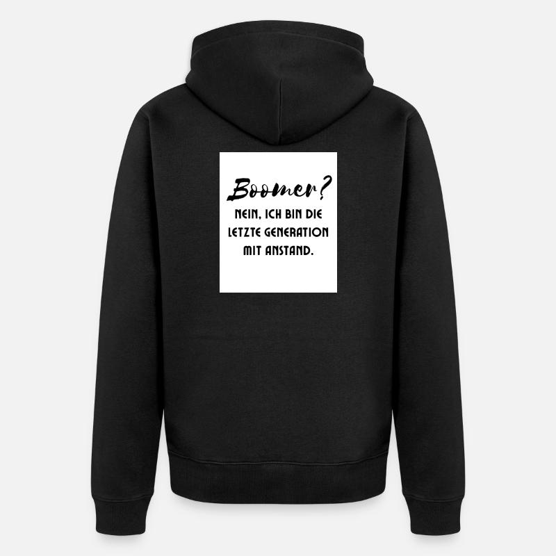 Generation mit Stil Spruch - Unisex Premium Bio Zip Hoodie - Schwarz