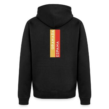 Granada - Unisex Premium Organic Zip Hoodie - black - Back - Nico (187cm)