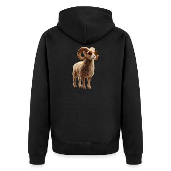 Aries mouflon Aries Wild Sheep Male Sheep - Unisex Premium Organic Zip Hoodie - black - Back - Nico (187cm)