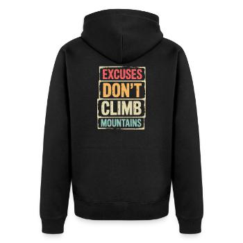 Montagnes - Excuses Ne grimpez pas les montagnes - Veste à capuche bio Premium Unisexe - noir - Dos - Nico (187cm)