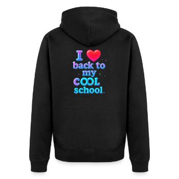 Neon Retro Back to School Design - Unisex Premium Organic Zip Hoodie - black - Back - Nico (187cm)