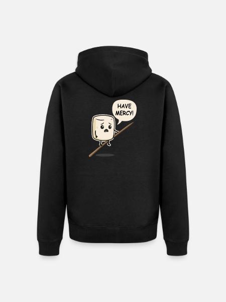 Süßer Marshmallow sagt - Have Mercy! - Unisex Premium Bio Zip Hoodie - Schwarz