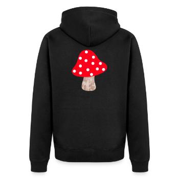 Pilz Punkte Märchen Dots Glücksbringer Glück Kind - Unisex Premium Bio Zip Hoodie - Schwarz - Hinten - Nico (187cm)