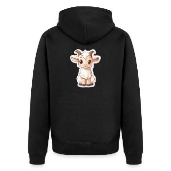 Chèvre - Veste à capuche bio Premium Unisexe - noir - Dos - Nico (187cm)