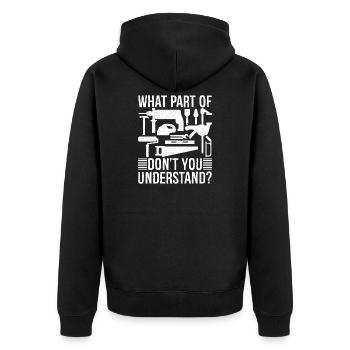 what part of don't you understand Arborist - Unisex Premium Organic Zip Hoodie - black - Back - Nico (187cm)