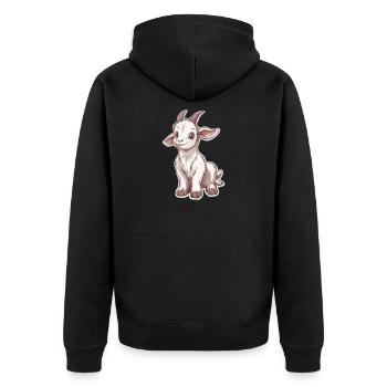 Chèvre - Veste à capuche bio Premium Unisexe - noir - Dos - Nico (187cm)