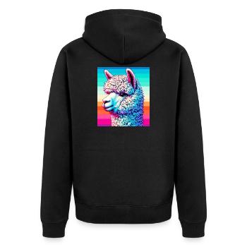 Alpaga - Veste à capuche bio Premium Unisexe - noir - Dos - Nico (187cm)