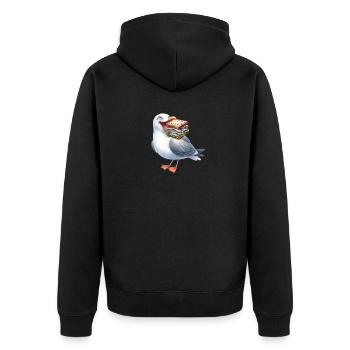 Mer du Nord Mer Baltique Mouette Mouettes Hareng maritime - Veste à capuche bio Premium Unisexe - noir - Dos - Nico (187cm)