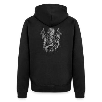 Strzyga - Slavic Demon Witch Illustration - Unisex Premium Organic Zip Hoodie - black - Back - Nico (187cm)