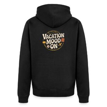 Vacation Mood On Sommer Festival Reise Club Urlaub - Unisex Premium Bio Zip Hoodie - Schwarz - Hinten - Nico (187cm)