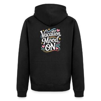 Vacation Mood On Sommer Festival Reise Club Urlaub - Unisex Premium Bio Zip Hoodie - Schwarz - Hinten - Nico (187cm)