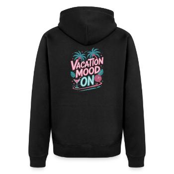 Vacation Mood On Sommer Festival Reise Club Urlaub - Unisex Premium Bio Zip Hoodie - Schwarz - Hinten - Nico (187cm)