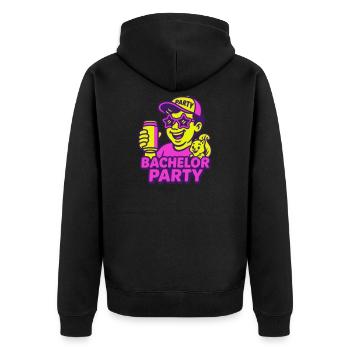 Bachelor Party - Unisex Premium Bio Zip Hoodie - Schwarz - Hinten - Nico (187cm)