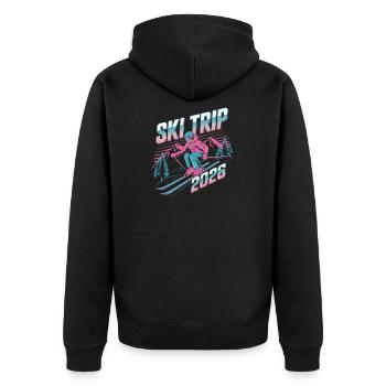 Ski Trip 2026 Illustration - Veste à capuche bio Premium Unisexe - noir - Dos - Nico (187cm)