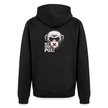 Protest Affe Gesichtsmaske Kunstwerk - Unisex Premium Bio Zip Hoodie - Schwarz - Hinten - Nico (187cm)