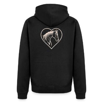 Silhouette de cœur et de cheval - Veste à capuche bio Premium Unisexe - noir - Dos - Nico (187cm)