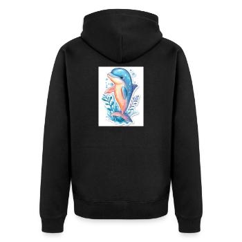 Dauphin - Veste à capuche bio Premium Unisexe - noir - Dos - Nico (187cm)