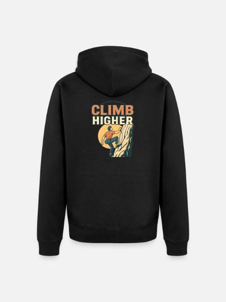 Kletterheld Motiv Design - Unisex Premium Bio Zip Hoodie - Schwarz