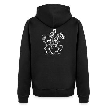 Ethereal Skeleton Rider Illustration - Unisex Premium Organic Zip Hoodie - black - Back - Nico (187cm)