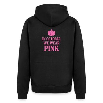 En octobre, nous portons du rose pour sensibiliser au cancer du sein - Veste à capuche bio Premium Unisexe - noir - Dos - Nico (187cm)
