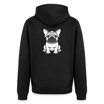Design de Bouledogue Coeurenragé - Veste à capuche bio Premium Unisexe - noir - Dos - Nico (187cm)