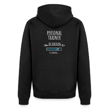 Personal Trainer Gift Profession Training - Unisex Premium Organic Zip Hoodie - black - Back - Nico (187cm)