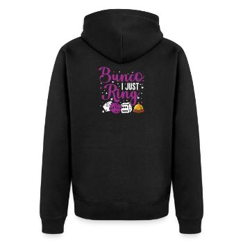 Funny Dice Game Night Gift Bunco Player - Unisex Premium Organic Zip Hoodie - black - Back - Nico (187cm)