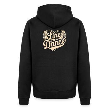 Line Dance - Unisex Premium Organic Zip Hoodie - black - Back - Nico (187cm)