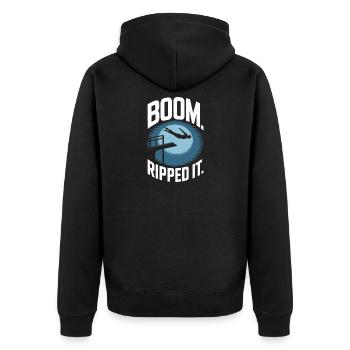 Kunstspringen Turmspringer Sprungbrett - Unisex Premium Bio Zip Hoodie - Schwarz - Hinten - Nico (187cm)
