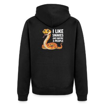 J’aime les serpents – Motif de serpent amusant - Veste à capuche bio Premium Unisexe - noir - Dos - Nico (187cm)