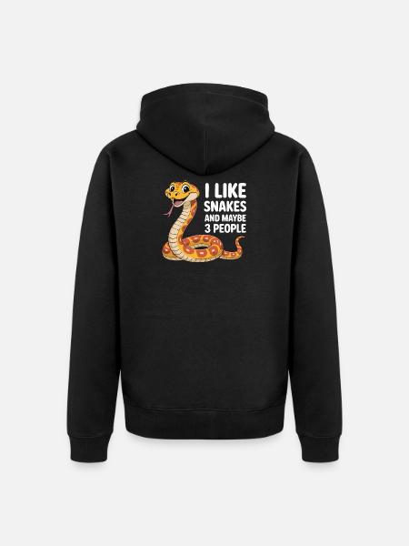 I Like Snakes – Lustiges Schlangenmotiv - Unisex Premium Bio Zip Hoodie - Schwarz