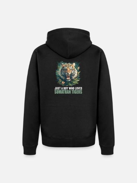 Sumatra-Tiger - Unisex Premium Bio Zip Hoodie - Schwarz