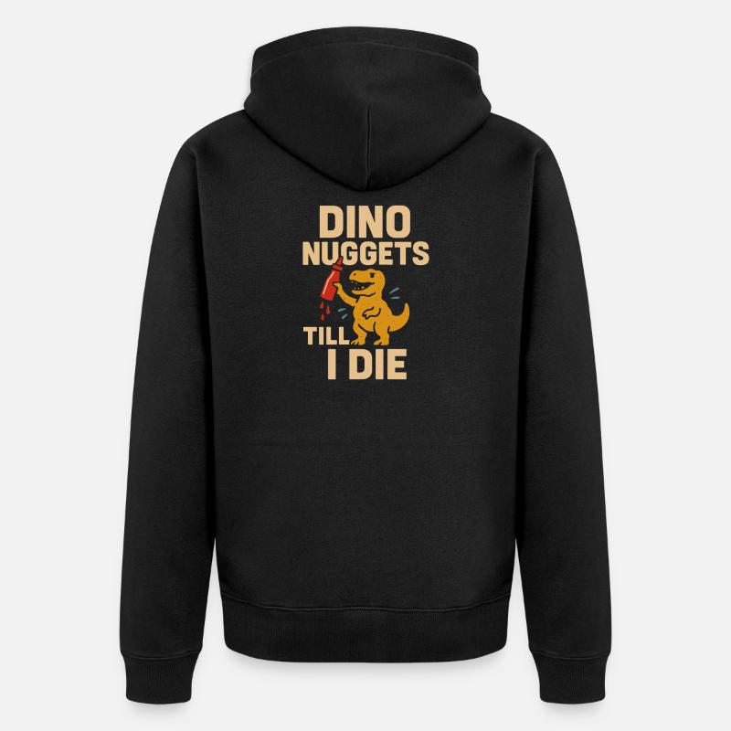 Dino Nuggets Nostalgie Drôle Snack Dinosaure - Veste à capuche bio Premium Unisexe - noir