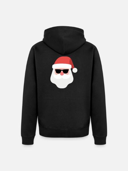 Christmas snowman with sunglasses - Unisex Premium Organic Zip Hoodie - black
