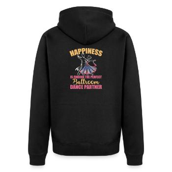  Ballsaal Geschenk für Männer Frauen - Unisex Premium Bio Zip Hoodie - Schwarz - Hinten - Nico (187cm)