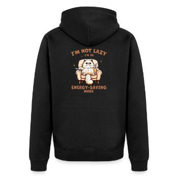 Chaton paresseux économise son énergie - Veste à capuche bio Premium Unisexe - noir - Dos - Nico (187cm)