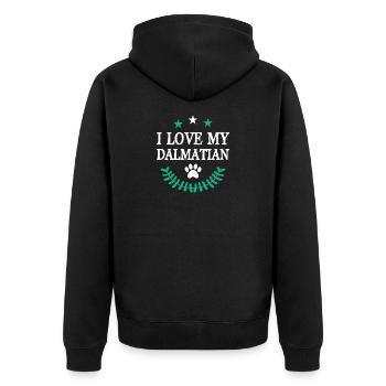 I love my Dalmatians - Unisex Premium Organic Zip Hoodie - black - Back - Nico (187cm)