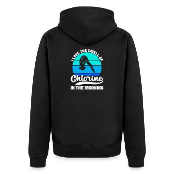 Diving diving board - Unisex Premium Organic Zip Hoodie - black - Back - Nico (187cm)