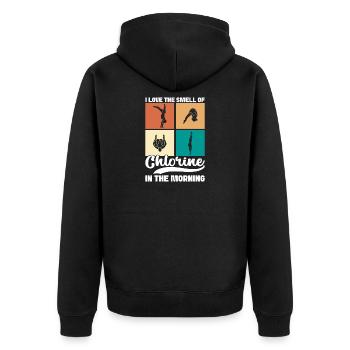 Kunstspringen Turmspringer Sprungbrett - Unisex Premium Bio Zip Hoodie - Schwarz - Hinten - Nico (187cm)