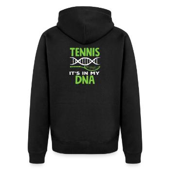 Joueur de tennis, c’est dans mon ADN - Veste à capuche bio Premium Unisexe - noir - Dos - Nico (187cm)