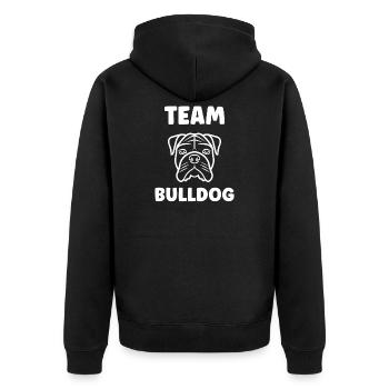 Team Bulldog Dog Illustration - Unisex Premium Organic Zip Hoodie - black - Back - Nico (187cm)