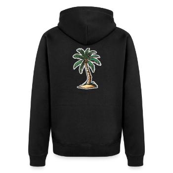 Palm tree - Unisex Premium Organic Zip Hoodie - black - Back - Nico (187cm)