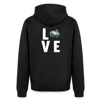 Swans Swan - Unisex Premium Organic Zip Hoodie - black - Back - Nico (187cm)