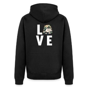 Swans Swan - Unisex Premium Organic Zip Hoodie - black - Back - Nico (187cm)