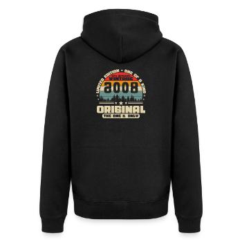 2008 Vintage Retro Birthday Gift - Unisex Premium Organic Zip Hoodie - black - Back - Nico (187cm)