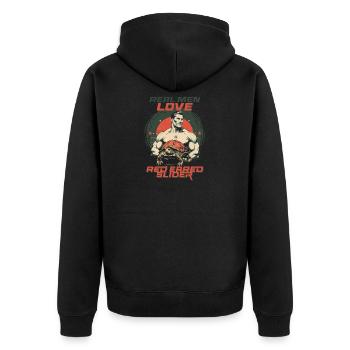 Red-eared Turtle - Unisex Premium Organic Zip Hoodie - black - Back - Nico (187cm)