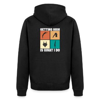 Kunstspringen Turmspringer Sprungbrett - Unisex Premium Bio Zip Hoodie - Schwarz - Hinten - Nico (187cm)