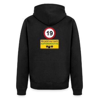 19 From now on only hop smoothie - Unisex Premium Organic Zip Hoodie - black - Back - Nico (187cm)